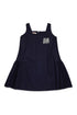 Gabardine dress branded with Rhinestones logo - Blue/Navy