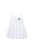 Poplin Dress with Rhinestones Logo - White