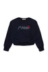 Marni Flower branded crew-neck cropped sweatshirt - Blue/Navy