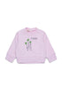 Crew-neck sweatshirt with embroidered flowers