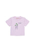 T-shirt with embroidered flowers -Light/Pink