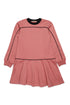 Jersey Dress with Topstitch- Salmon