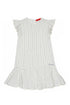 Flutter Sleeve Striped Woven Dress