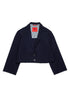 Cropped Jersey Blazer - Navy