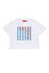 SS Tee With Striped Logo - White