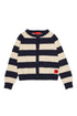 Striped Knit Cardigan - Navy and Cream