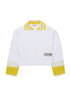 Crochet Collar Zip Sweatshirt – White