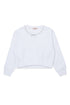 Sweatshirt With Jeweled Trim  - White