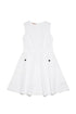 Dress with Pocket - White