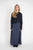 Taffata Gathered Maxi Skirt - Navy