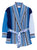 Knit Patchwork Wrap Cardigan- Blue