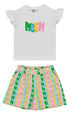 Multicolor Logo Print Short Ensemble