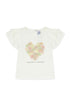 Baby Promenade Romantique Heart Tshirt - Nacre