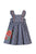 Embroidered Gingham Dress - Navy