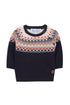 Baby Globe Trotter Pattern Sweater - Marine