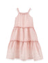 Pink Linen Dress with Embroidered Motif