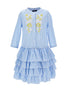 Striped Dress with Delicate Embroidered Details