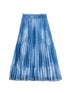 Pleated Skirt with Print Motif - Blue