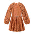 Esme Embroidered Sleeve Dress - Cinnamon