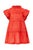 Frida Solid Short Sleeve Red Dress
